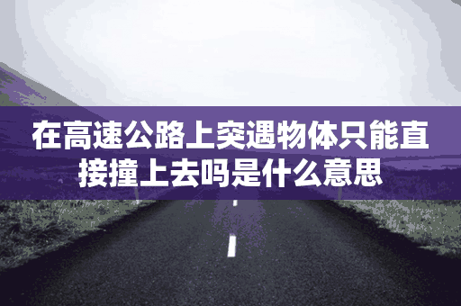 在高速公路上突遇物体只能直接撞上去吗是什么意思